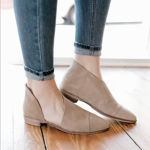 Free People Royale Pointy Toe Flat Beige Tan Suede